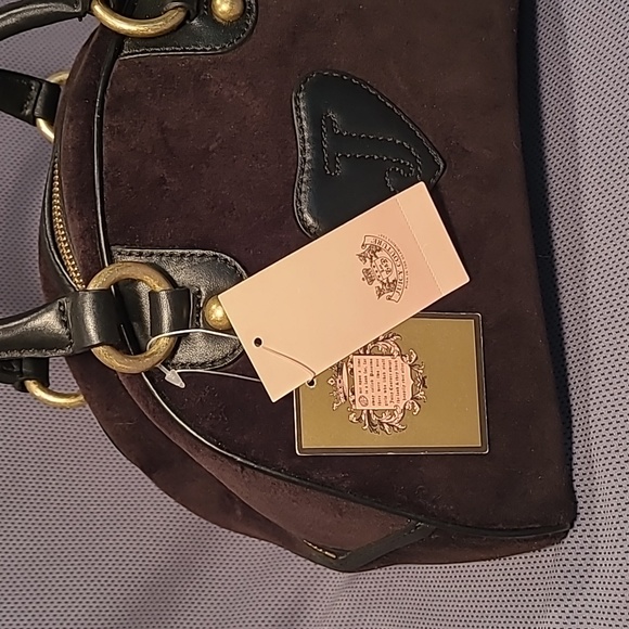 Black Royal Juicy Couture Velour Hand Bag Purse YHRU1931 - Picture 3 of 16